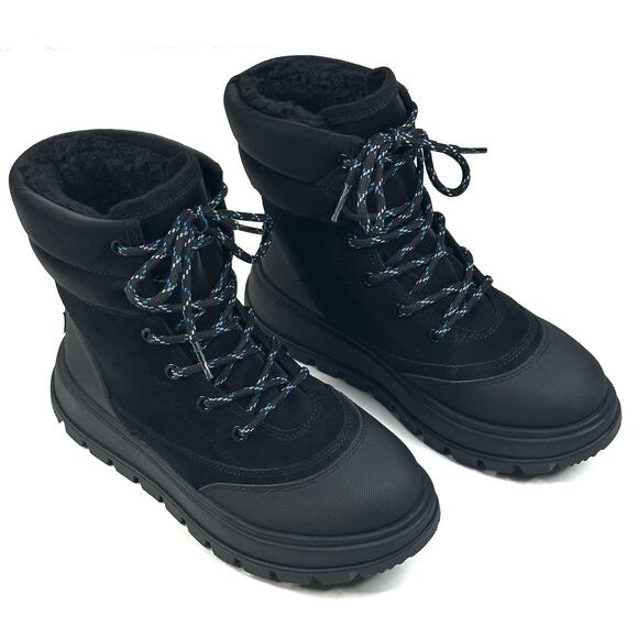 Koolaburra Shoes - Koolaburra by UGG Deza Lace-Up Utility Boots Womens Size 6 Black Suede New $120